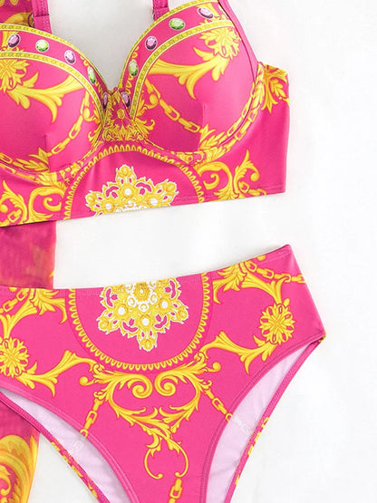Boho push-up bikini dames met cover-up set – Yalina