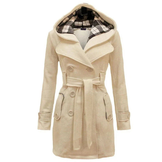 Lange trenchcoat dames | Elegante winterjas met ceintuur – Sophie