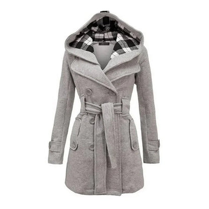 Lange trenchcoat dames | Elegante winterjas met ceintuur – Sophie