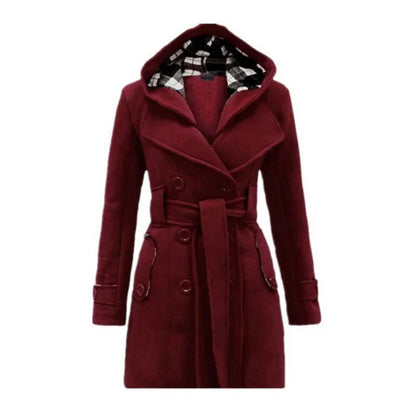 Lange trenchcoat dames | Elegante winterjas met ceintuur – Sophie