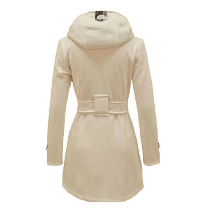 Lange trenchcoat dames | Elegante winterjas met ceintuur – Sophie