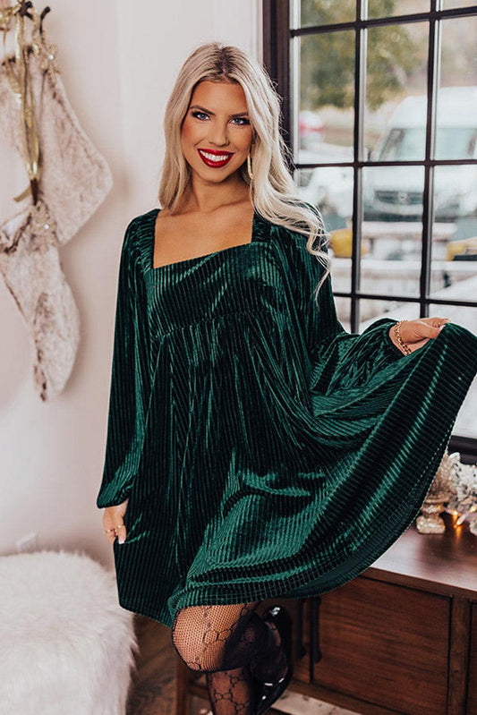 Vintage feestjurk mini met pofmouwen dames – Elise