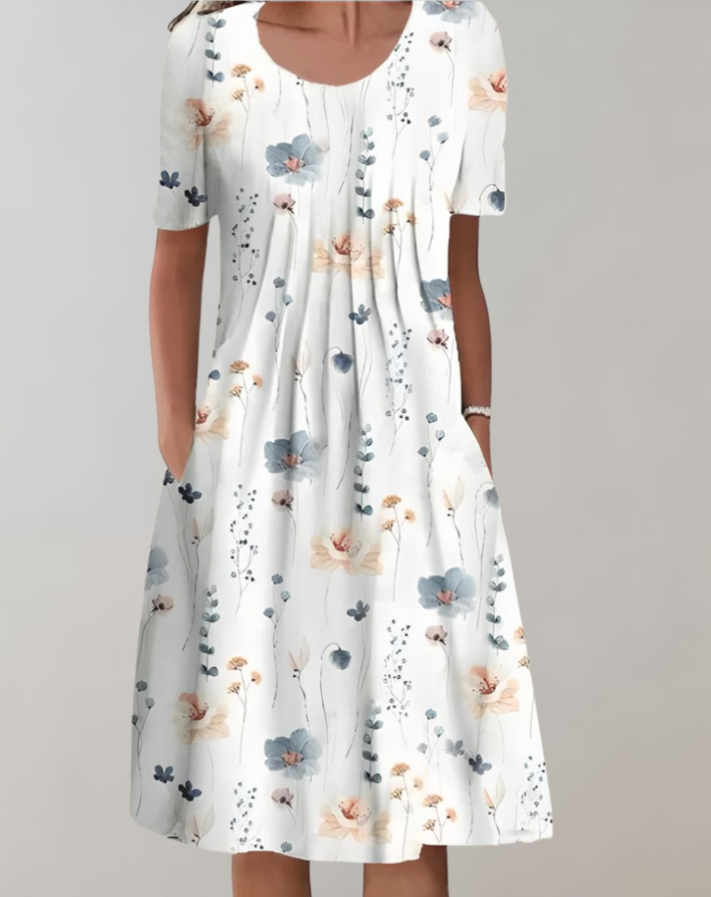 Bloemenprint Smokjurk Met Zakken – Eloise