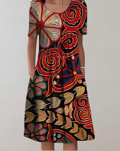 Bloemenprint Smokjurk Met Zakken – Eloise