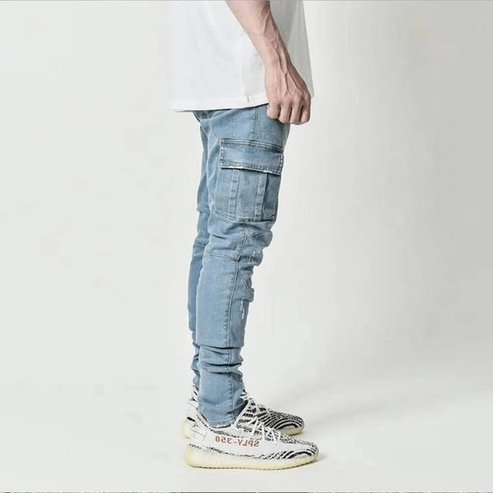 Comfortabele Stretchy Denim Cargo Broek met Zakjes voor Heren - Levi