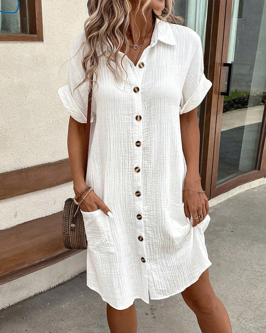 Casual polo jurk dames met zakken – Celest