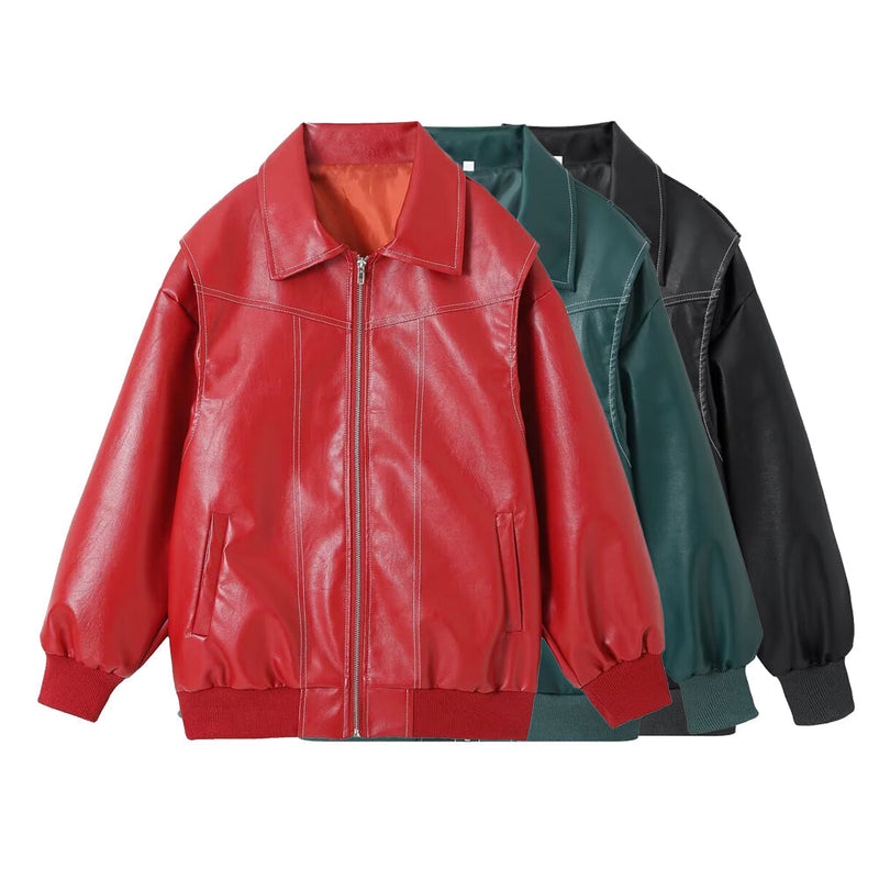 Synthetisch leren bomberjack voor dames – Sophia
