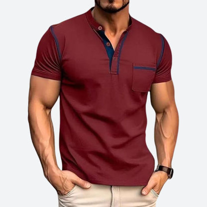 Casual Henley Shirt met Borstzak voor Heren – Simon