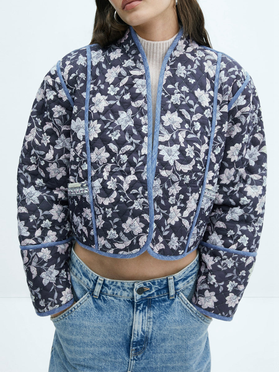 Reversible gewatteerde lentejas met bloemenprint – Fleur
