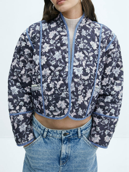 Reversible gewatteerde lentejas met bloemenprint – Fleur