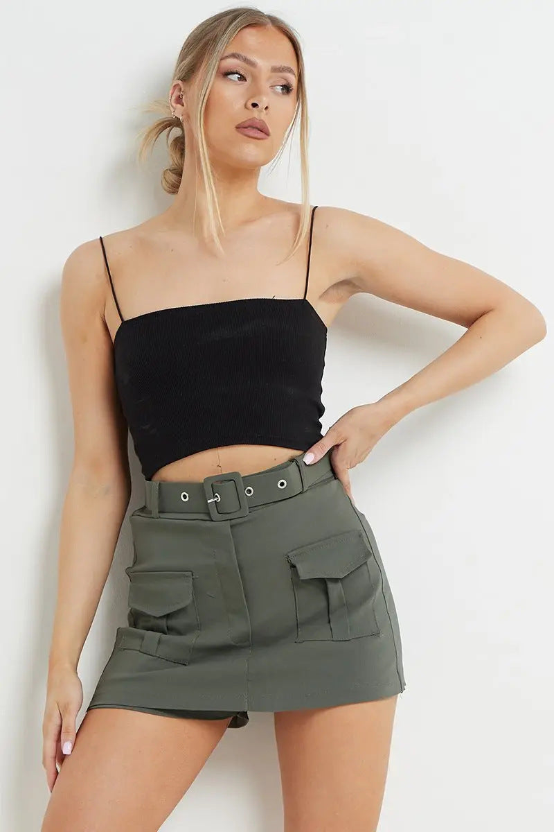 High-waist broekrok met zakken voor dames – Nisa