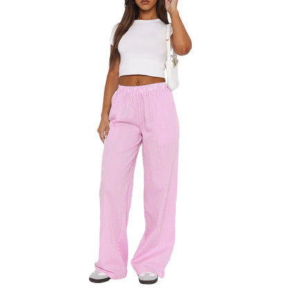 Oversized Krijtstreep Damesbroek met Hoge Taille – Nalani