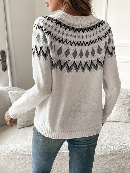 Trendy geometrische sweater voor dames – Elise