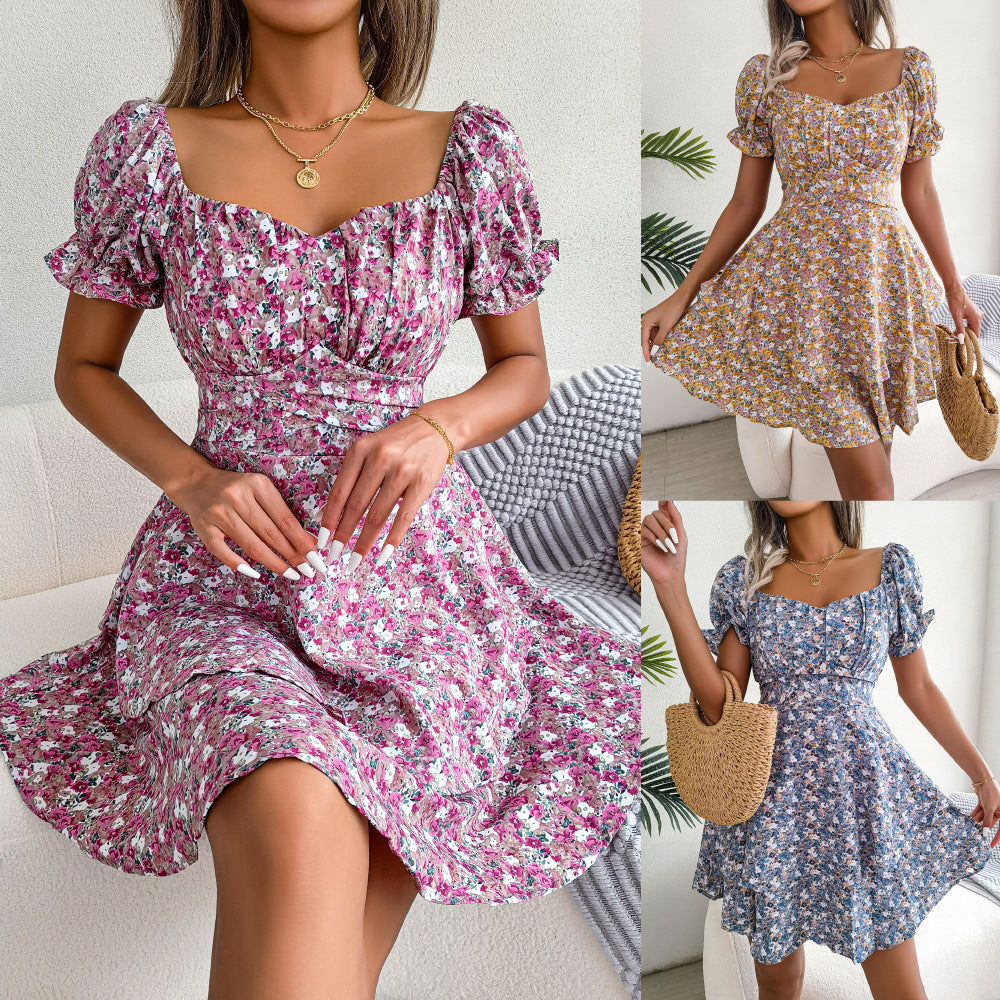 Zomerse Korte Jurk Met Bloemenprint - Angela