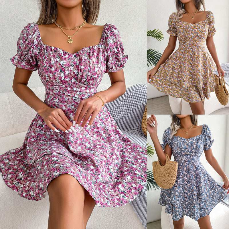 Zomerse Korte Jurk Met Bloemenprint - Angela