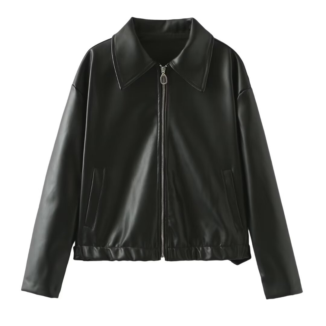 Leren Jas Met Zipper Voor Dames - Emily