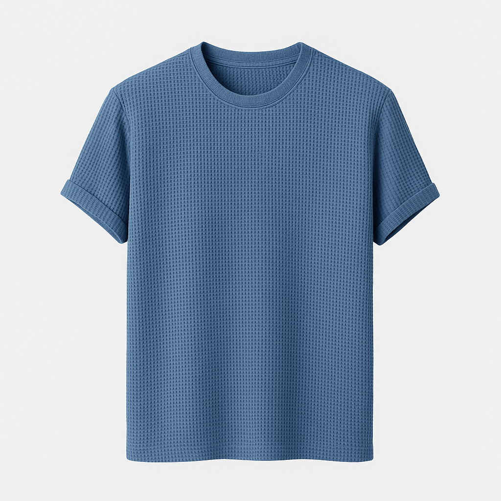 T-shirt heren wafel katoen ademend korte mouw – Aart