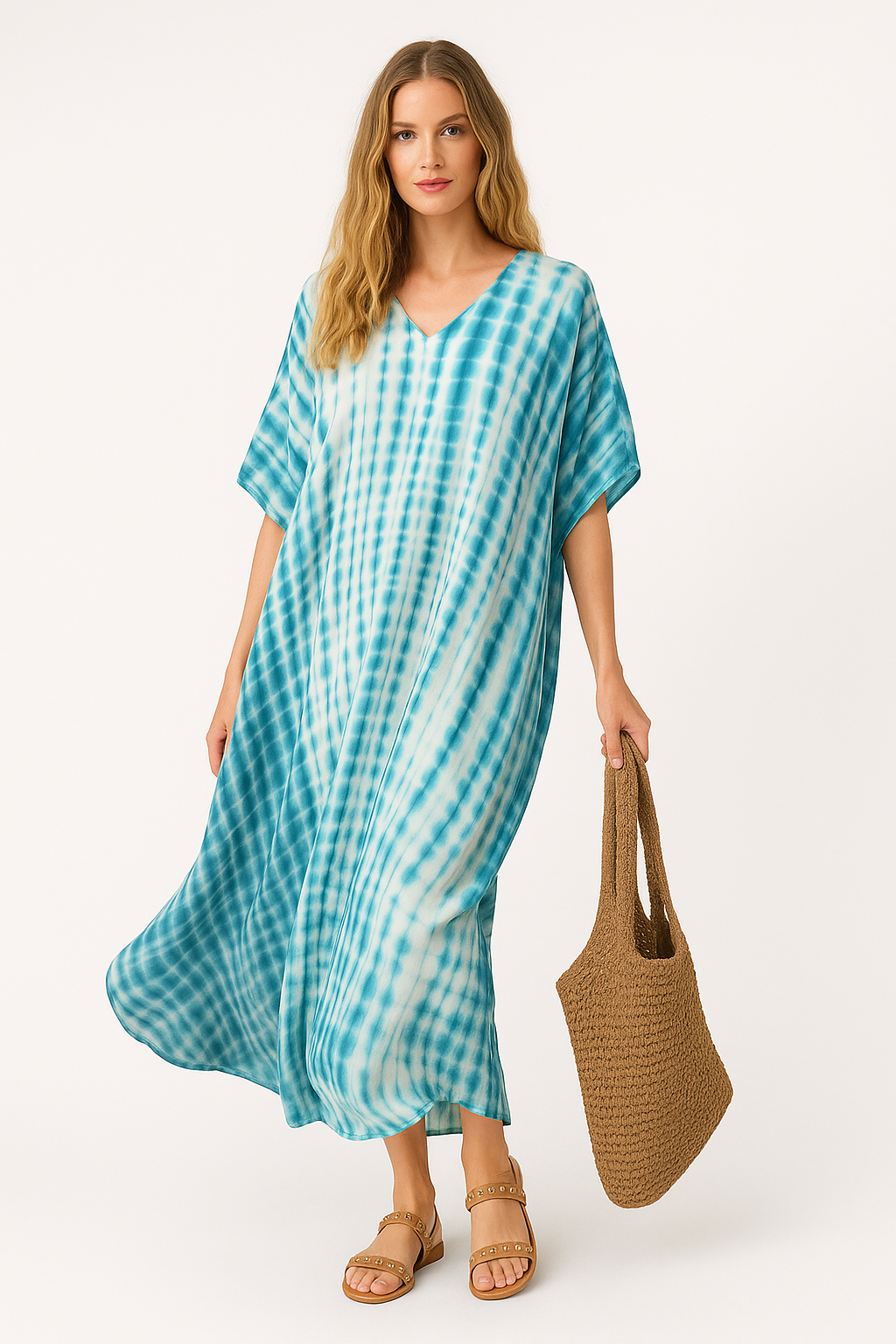 Turquoise Zomer Kaftan Jurk voor Dames – Elantra