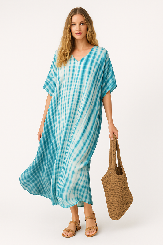 Turquoise Zomer Kaftan Jurk voor Dames – Elantra