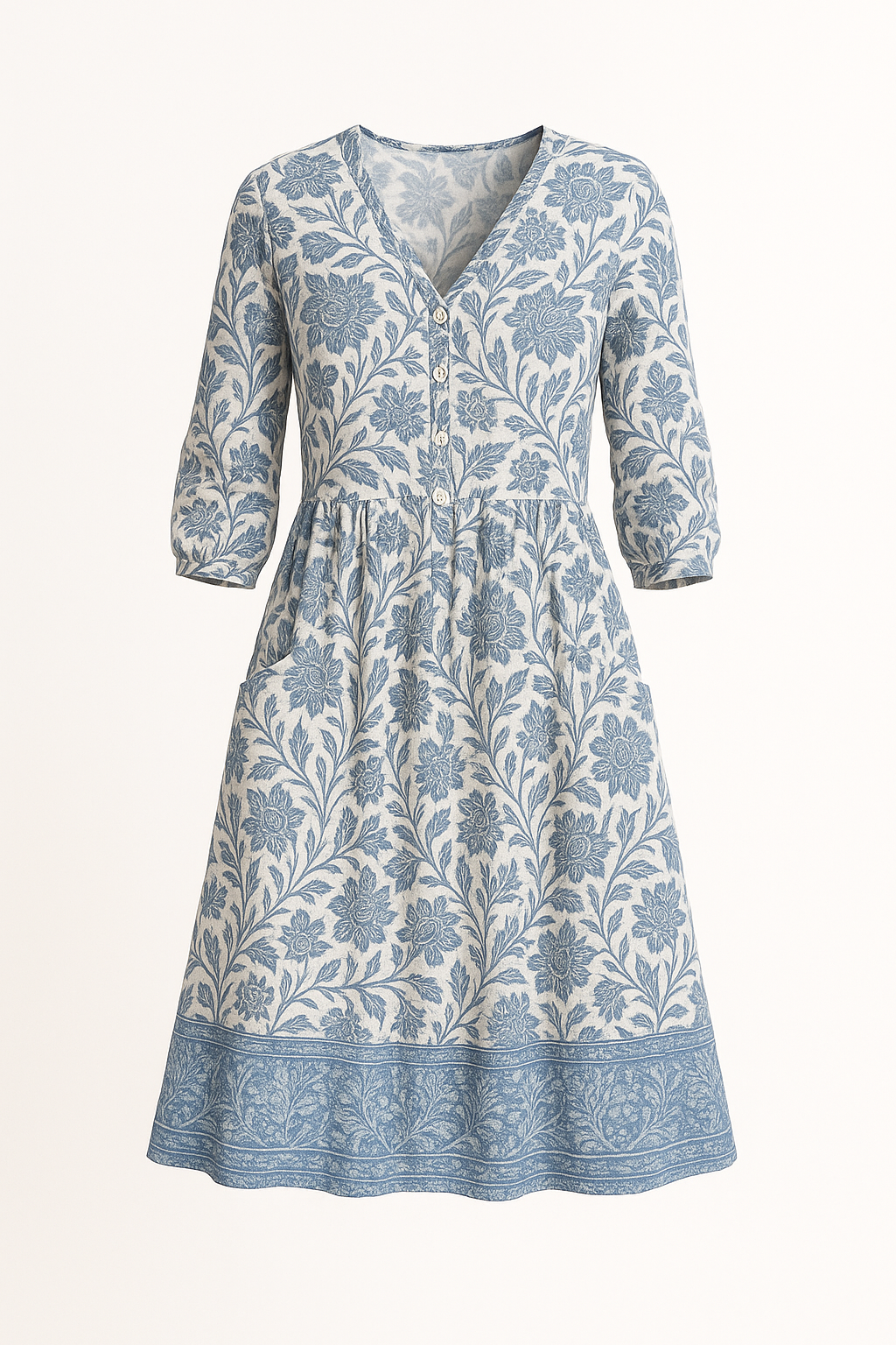 Maxi-zomerjurk met bloemenprint en V-hals – Effie