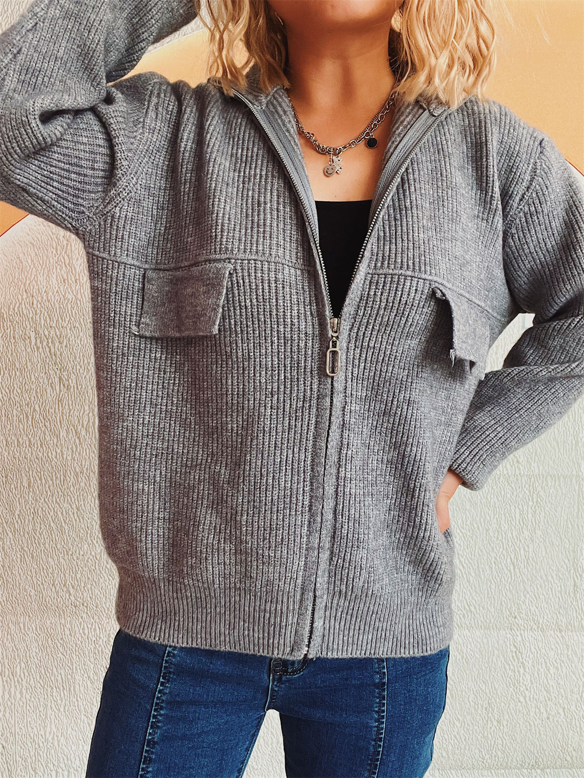 Comfortabele dames cardigan met rits – Julia