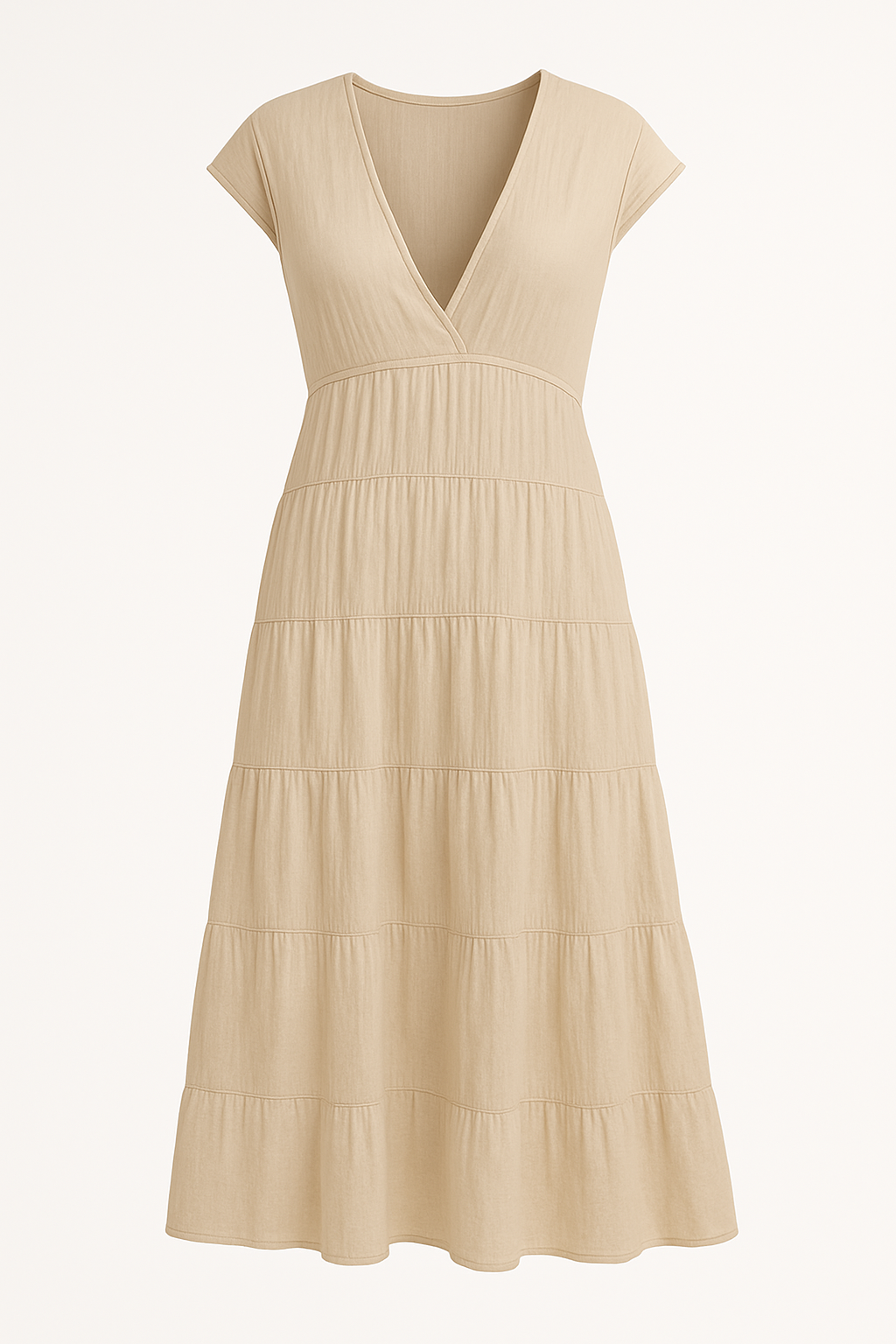 Casual maxi-jurk met V-hals en comfort – Elara