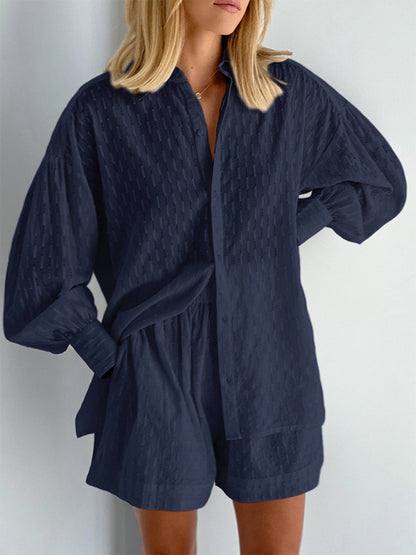Casual shirt en shorts set voor dames – Maud