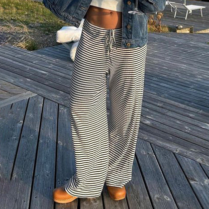 Elastische low-rise broek met rechte pijpen – Liv