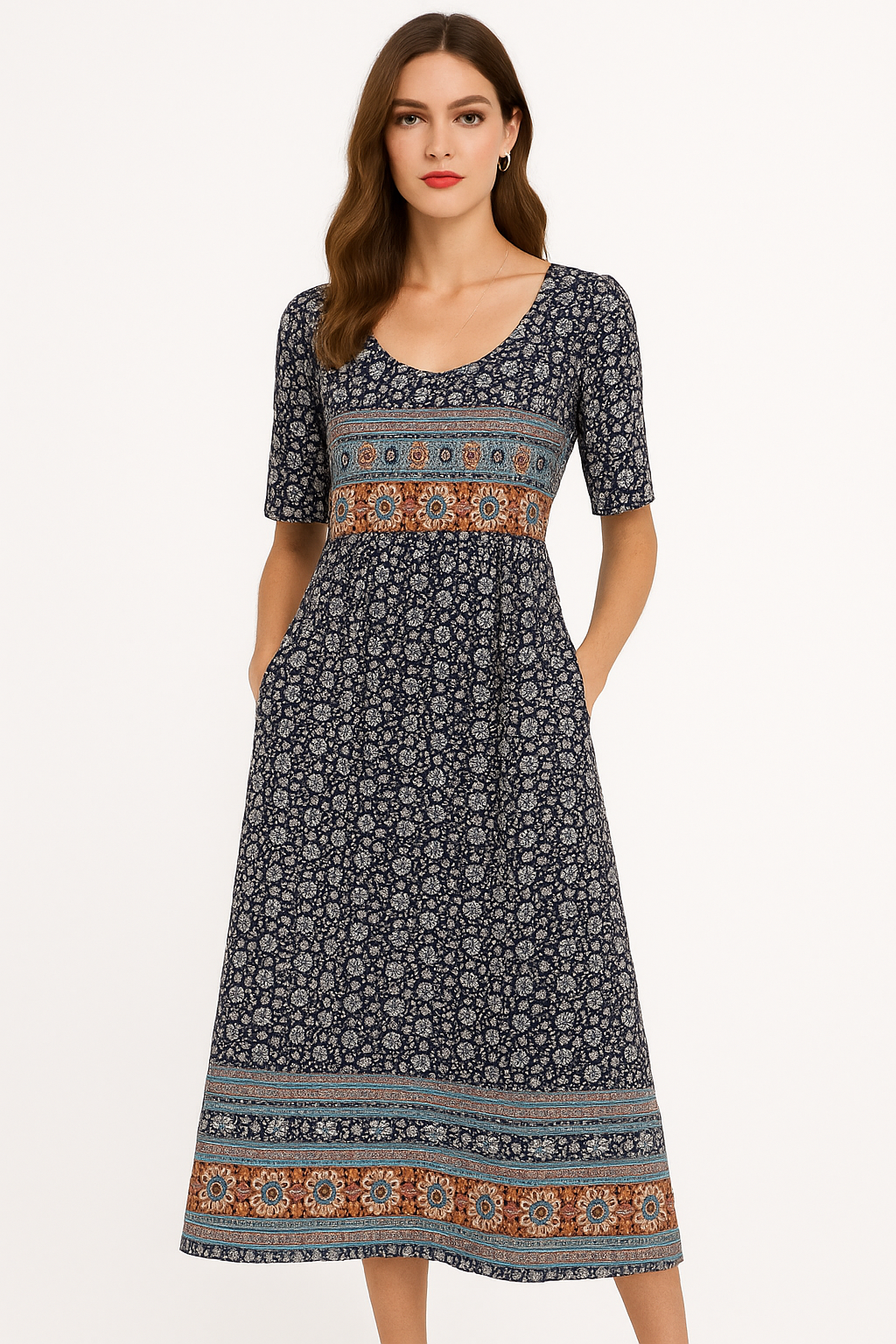 Boho zomerjurk met volants en bloemenprint – Lara