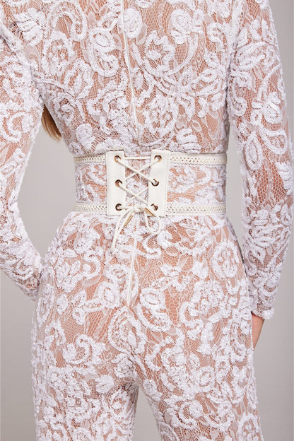 Jumpsuit Kant Elegant Voor Avond Gelegenheden – Mireille