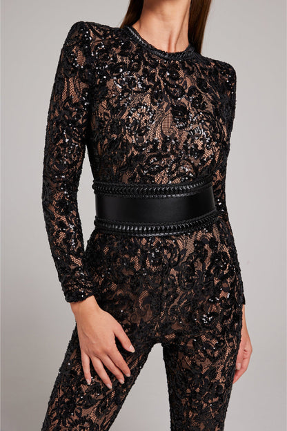 Jumpsuit Kant Elegant Voor Avond Gelegenheden – Mireille