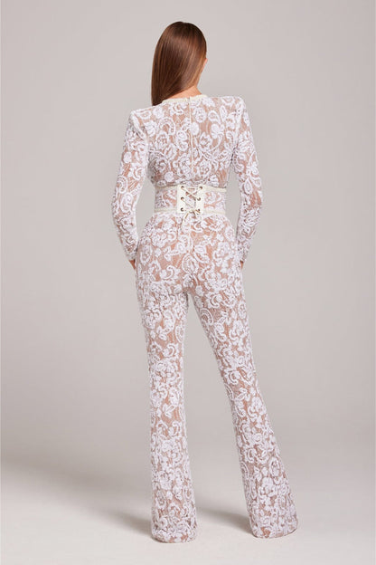 Jumpsuit Kant Elegant Voor Avond Gelegenheden – Mireille