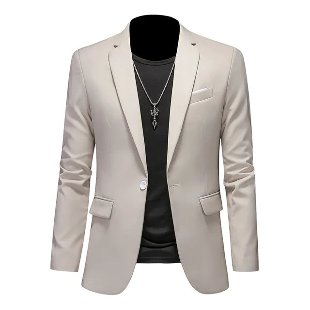 Heren Blazer Slim Fit Eén Knoop Formele Kleding – Milan