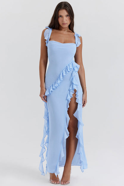 Zomerjurk Sexy Ruches Lang Elegant Design – Yasmine