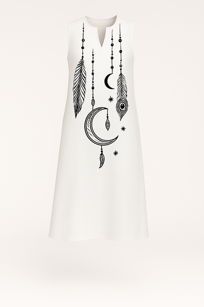 Turquoise damesjurk met glanseffect en taillering – Carolin