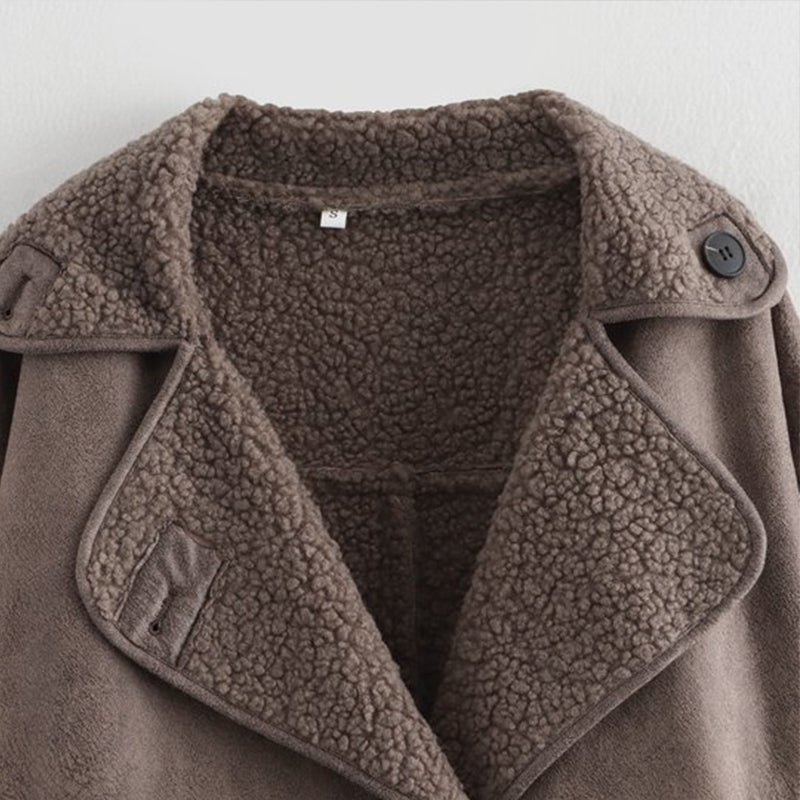 Suède Look Winterjas voor Dames met Fleece Voering – Marvella