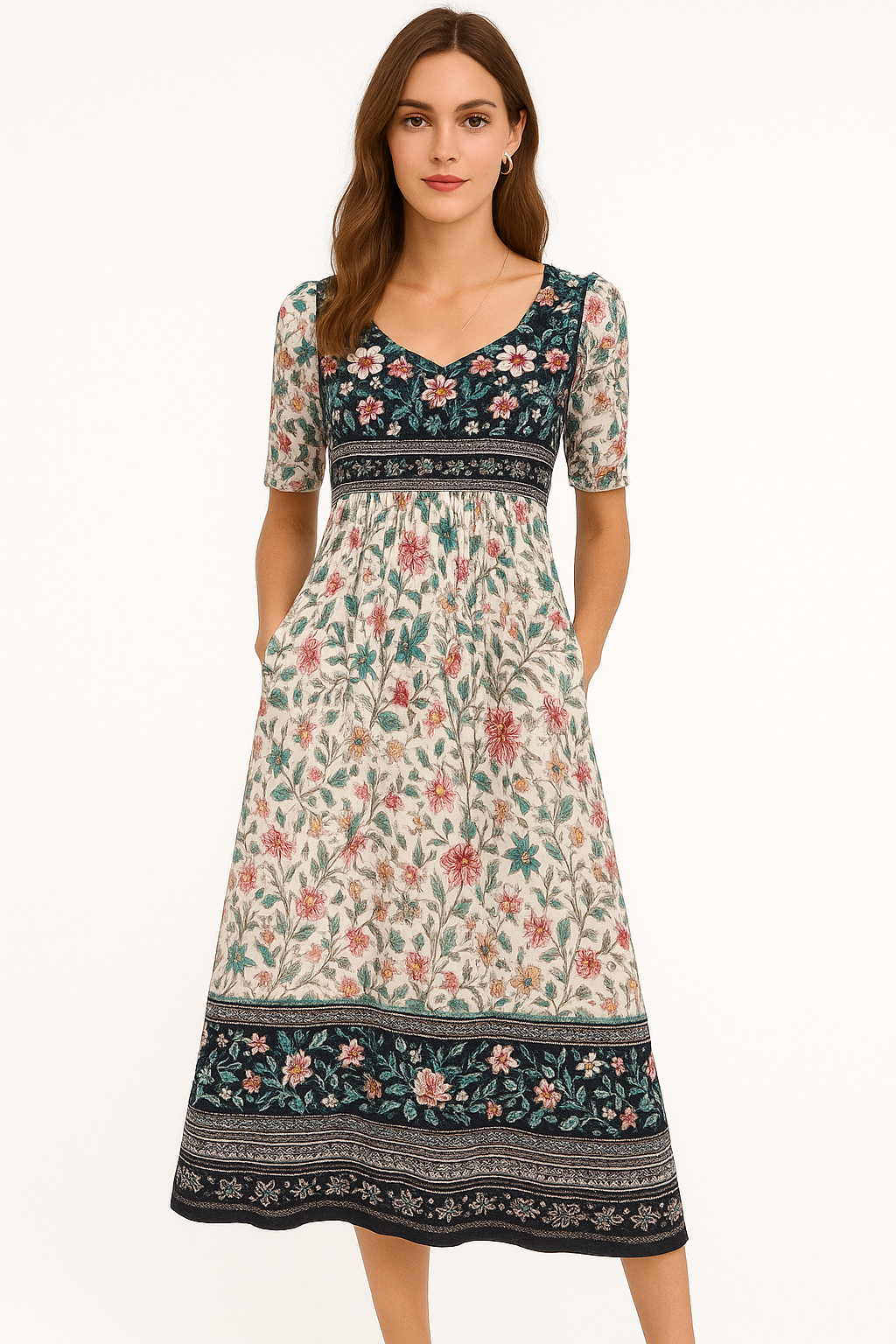 Boho zomerjurk met volants en bloemenprint – Lara