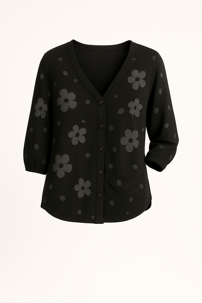 Luchtige damesblouse met bloemenprint en losse pasvorm – Élodie