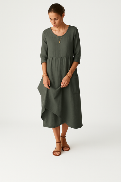 Losse maxi zomerjurk met ronde hals – Cirelle