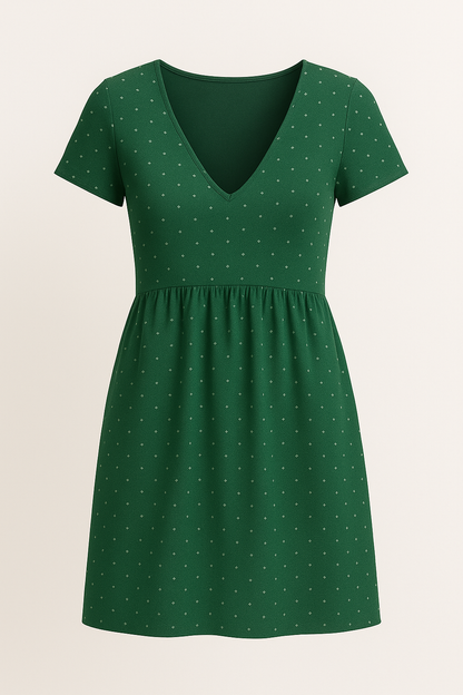 Retro polkadot midi-jurk met A-lijn – Lotte