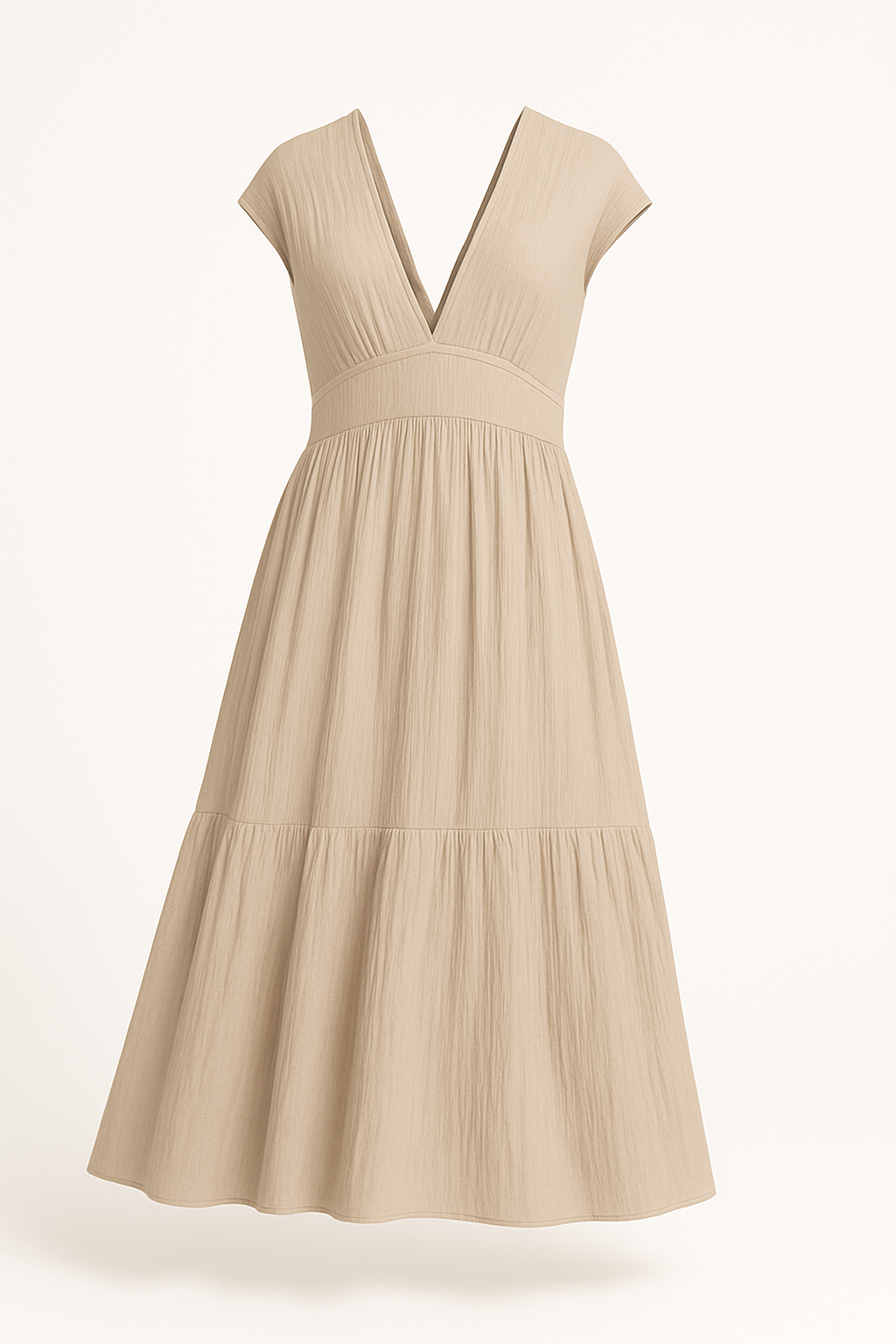Casual maxi-jurk met V-hals en relaxte pasvorm – Elara