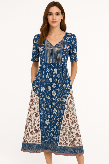 Boho zomerjurk met volants en bloemenprint – Lara