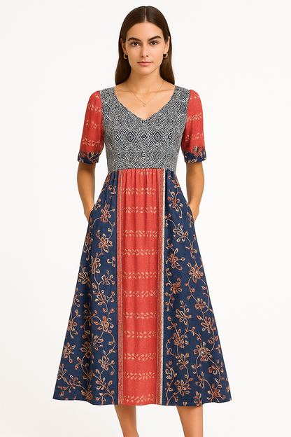 Boho zomerjurk met volants en bloemenprint – Lara