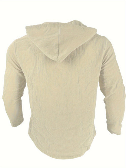 Heren Casual Hooded Shirt Katoen Linnen – Thomas
