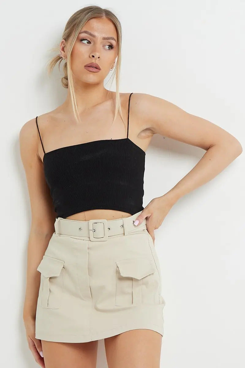 High-waist broekrok met zakken voor dames – Nisa