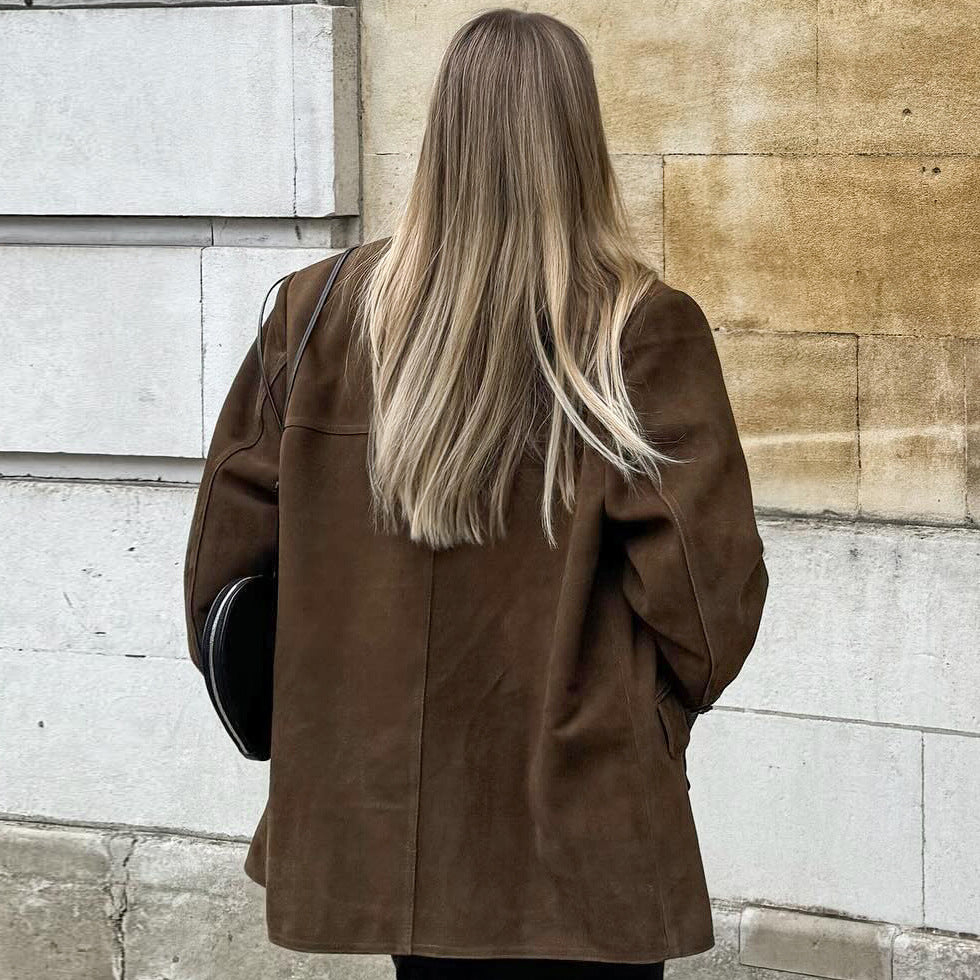 Suède Look Damesjas met Elegante Pasvorm – Femke
