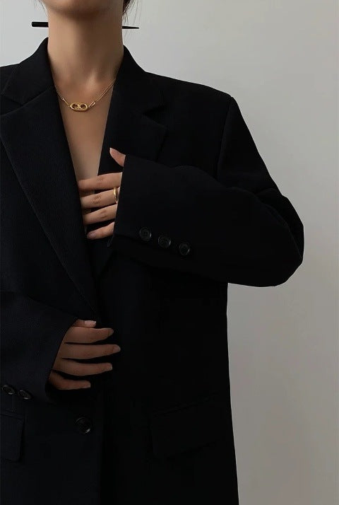 Blazer en lange jurk set zonder stretch – Isabella