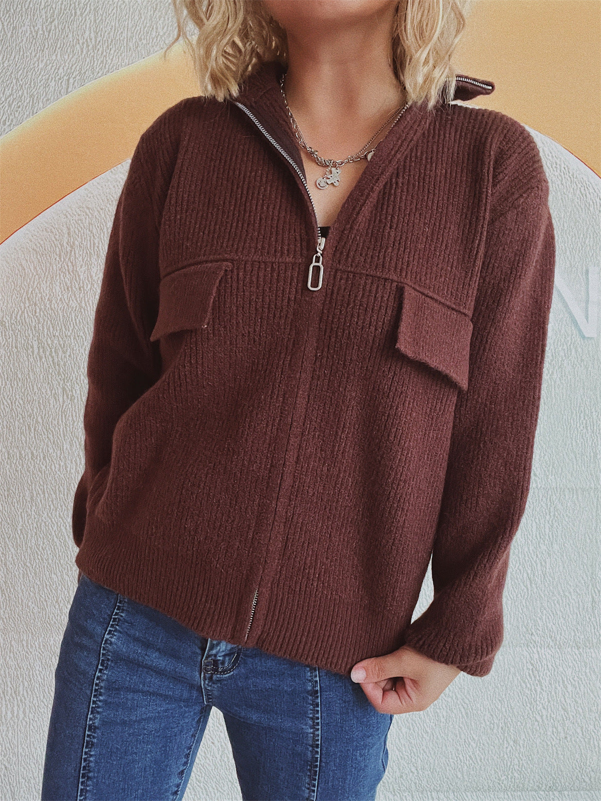 Comfortabele dames cardigan met rits – Julia