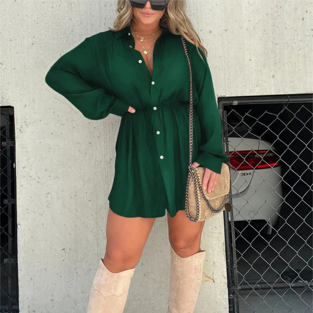 Blousejurk met ingebouwde short en ceintuur dames – Marisse