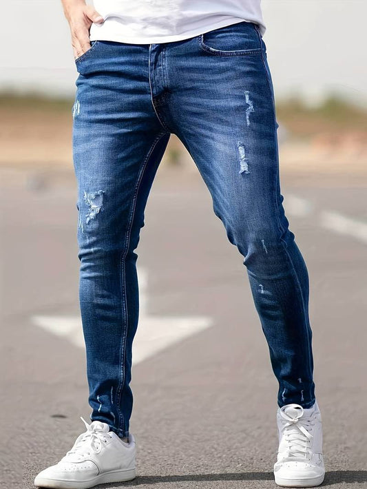Slim Fit Gescheurde Casual Jeans met Zakken voor Heren - Levi
